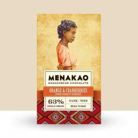 Chocolat Noir 63% Écorce d'Orange et Cranberries