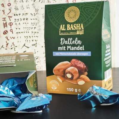 Dattes aux amandes enrobées de chocolat au lait - 150gr Al Basha