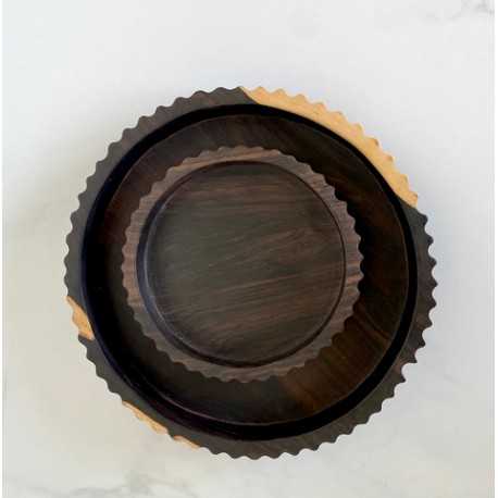 Plateaux à Pétoncles en Bois Noir Africain