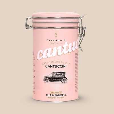 Boîte cantuccini aux amandes Greenomic | Biscotti italiens artisanaux en boîte rose