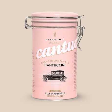 Boîte cantuccini aux amandes Greenomic | Biscotti italiens artisanaux en boîte rose