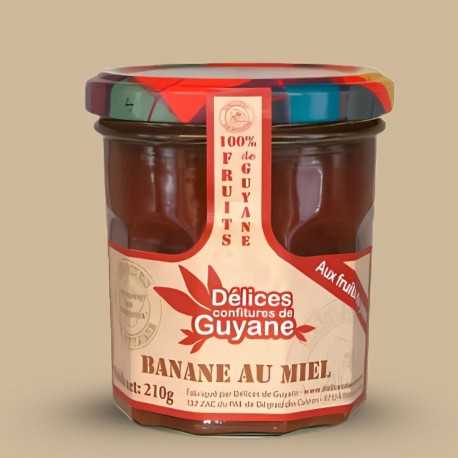 Pot de confiture banane au miel fabriqué en Guyane