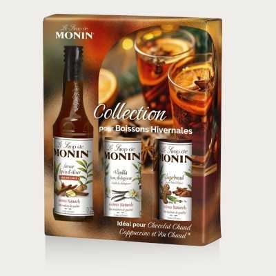 Coffret MONIN Boissons Hivernales – 3 sirops de 25 cl pour vin chaud et café