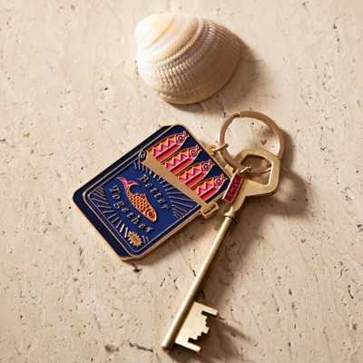 Porte-clés Better Together en émail bleu et rose avec finition dorée