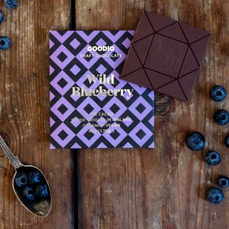 Tablette de chocolat aux myrtilles sauvages artisanale