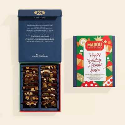 Mendiant chocolat au lait 48% cajou et fruits secs – Édition Noël