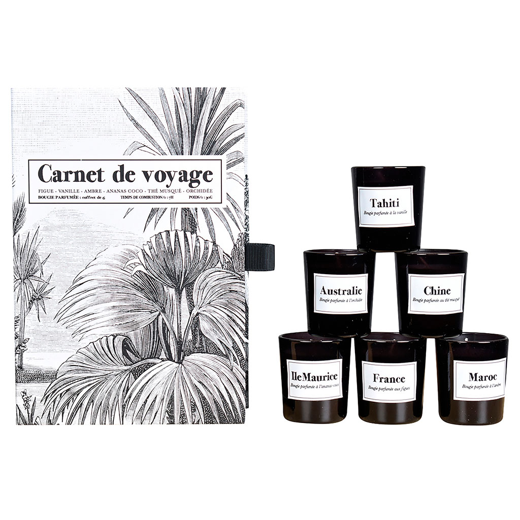 bougies senteurs voyage