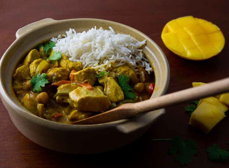 Recette exotique poulet curry au mangue