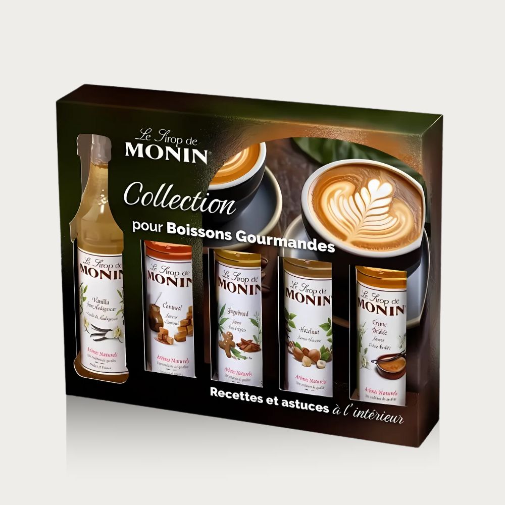 Coffret MONIN boissons chaudes et cocktails – 5 mini sirops de 5 cl