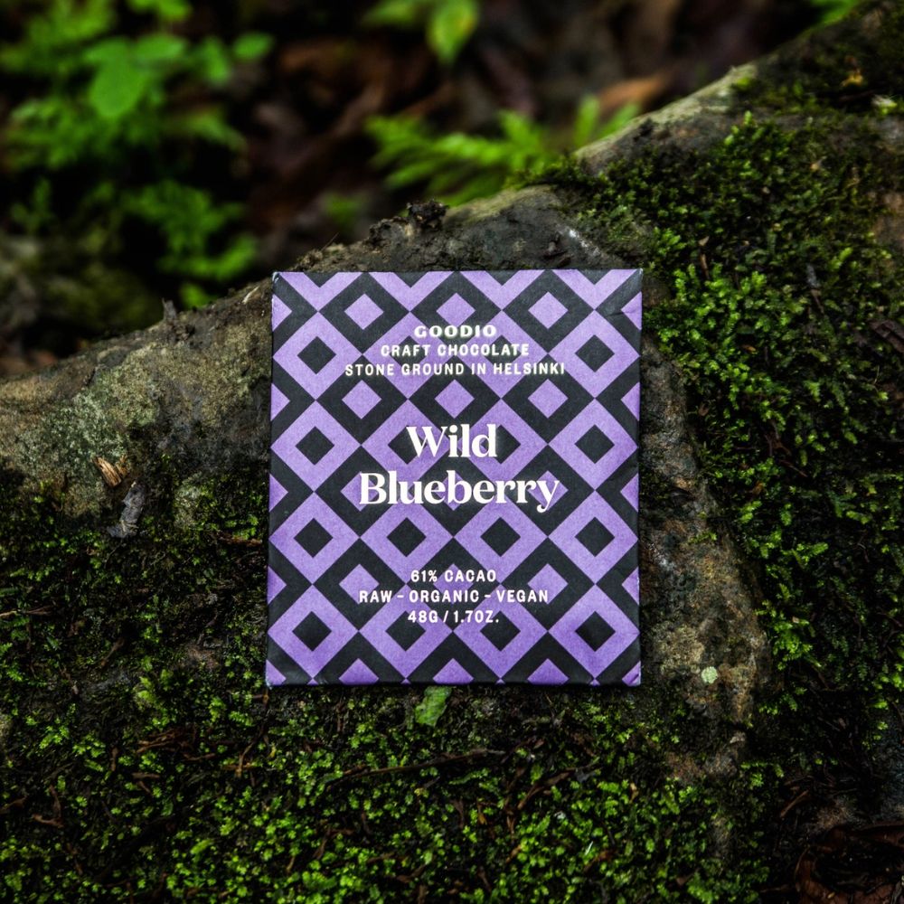 Tablette de chocolat aux myrtilles sauvages artisanale