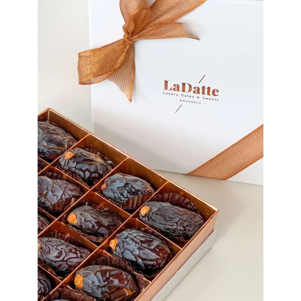Coffret de dattes Medjool bio naturelles – 350 g, écrin cadeau haut de gamme