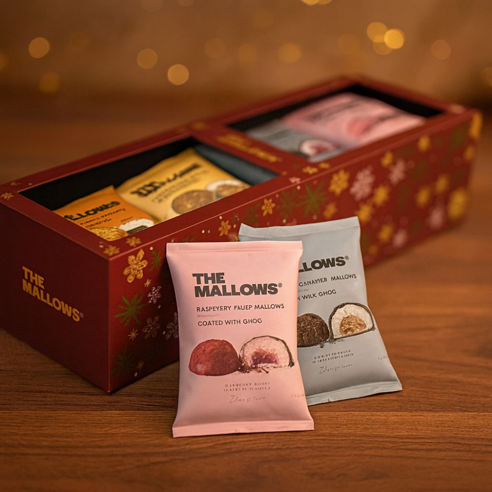 Coffret cadeau guimauves fourrées fraise caramel