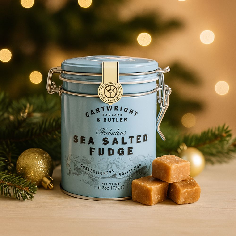 Boîte métal de fudge anglais au caramel beurre salé