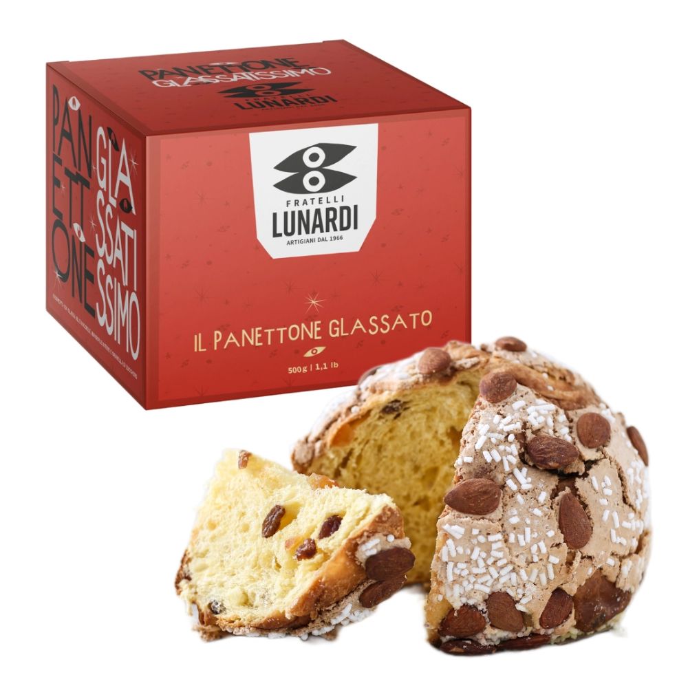Panettone glacé artisanal avec glaçage aux noisettes