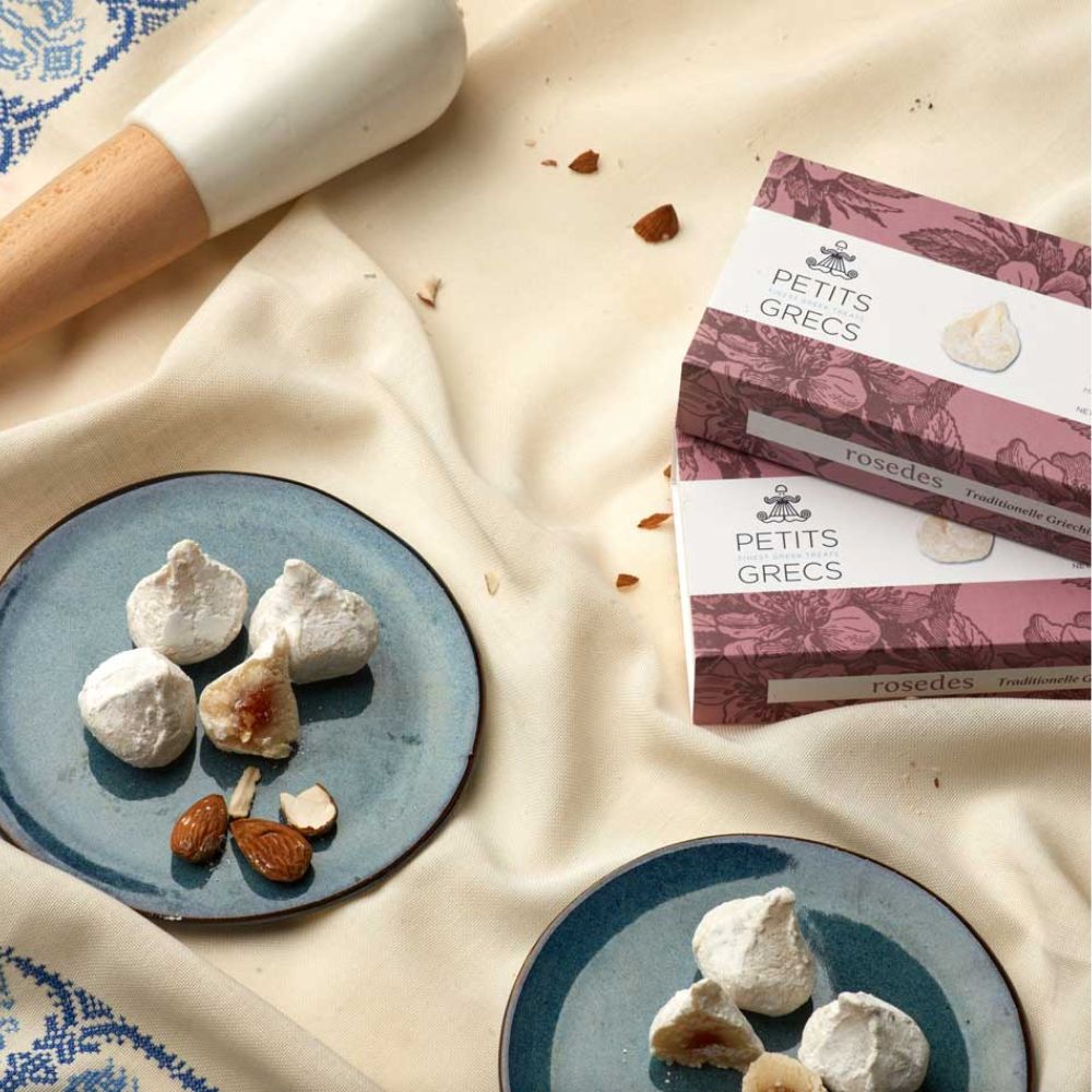 Rosedes grecques traditionnelles au massepain, miel et noix