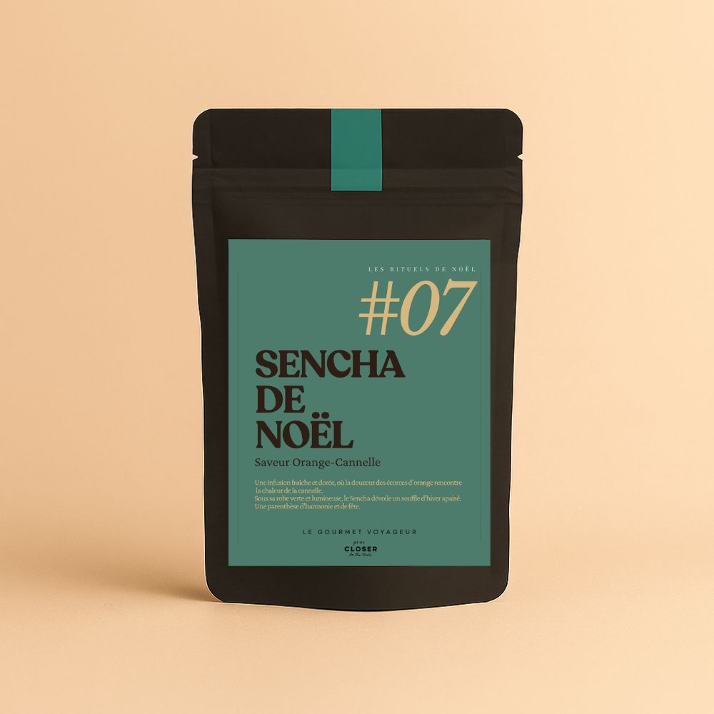 Thé vert “Sencha de Noël” – orange, cannelle et vanille
