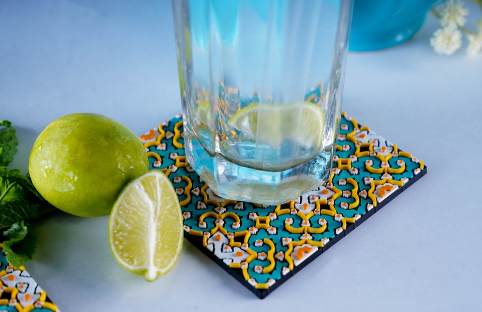 Sous-Verres Blue Shades - Ensemble de Quatre