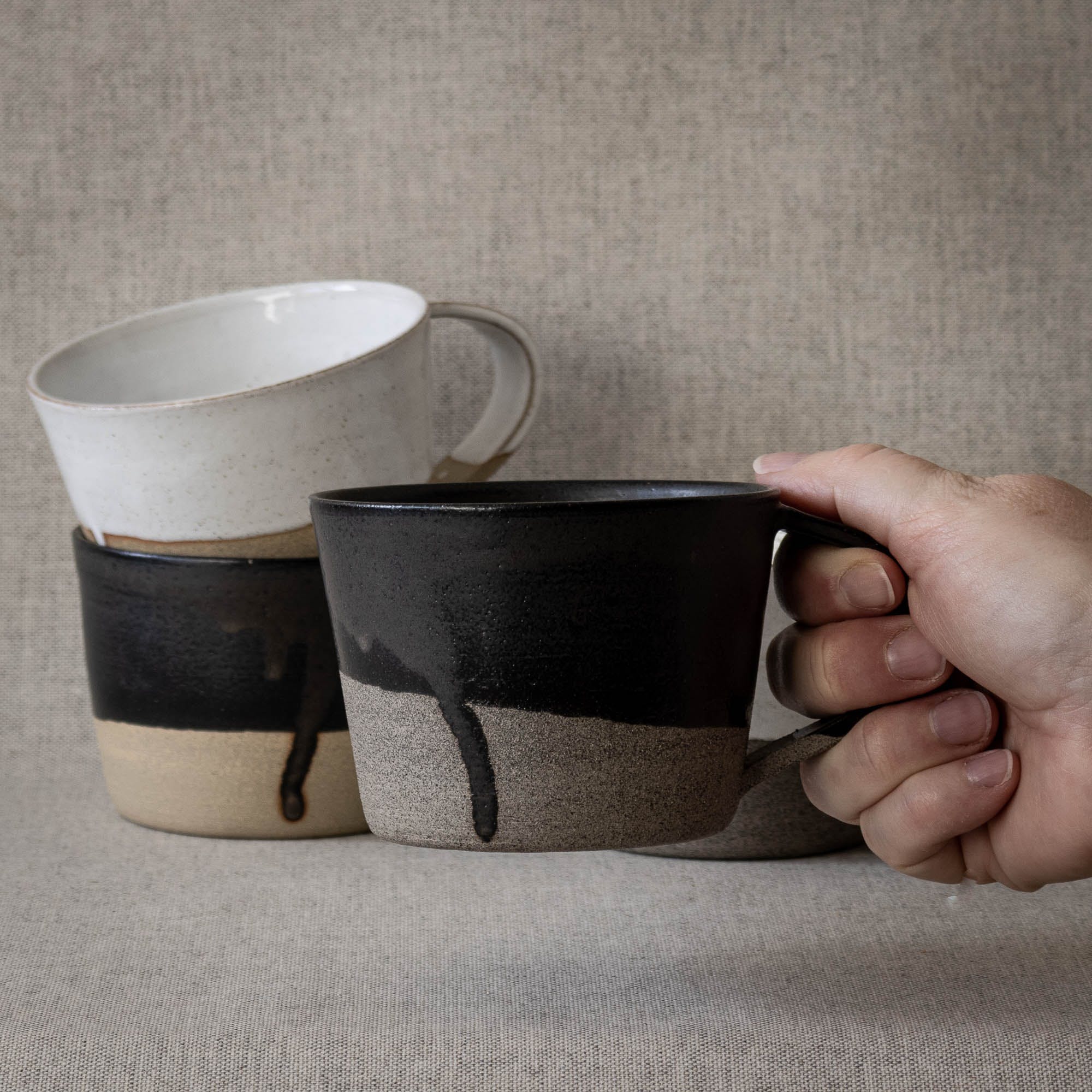 Mug à latte noir et gris