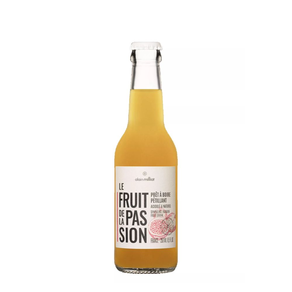 Bouteille boisson fruit de la passion bio 25cl | Étiquette maracuja citron poivre