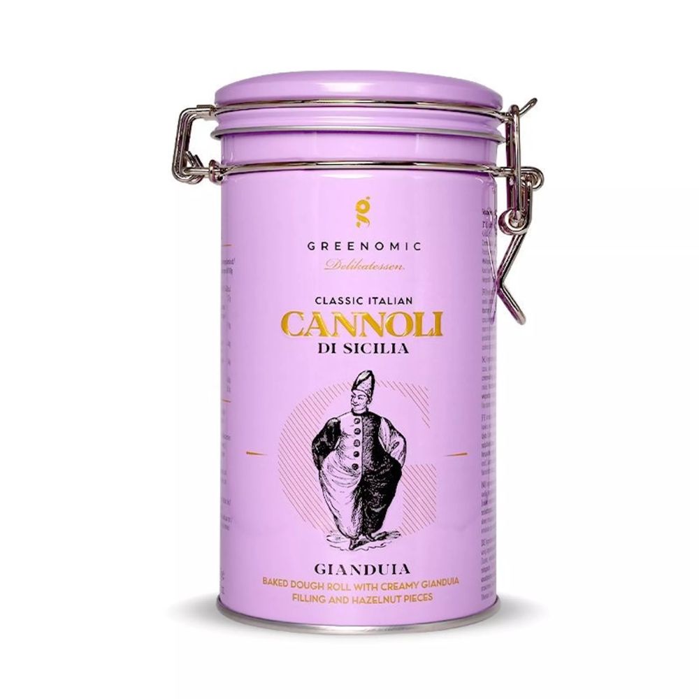 Boîte cannoli gianduia Greenomic | Biscuit sicilien fourré crème noisette