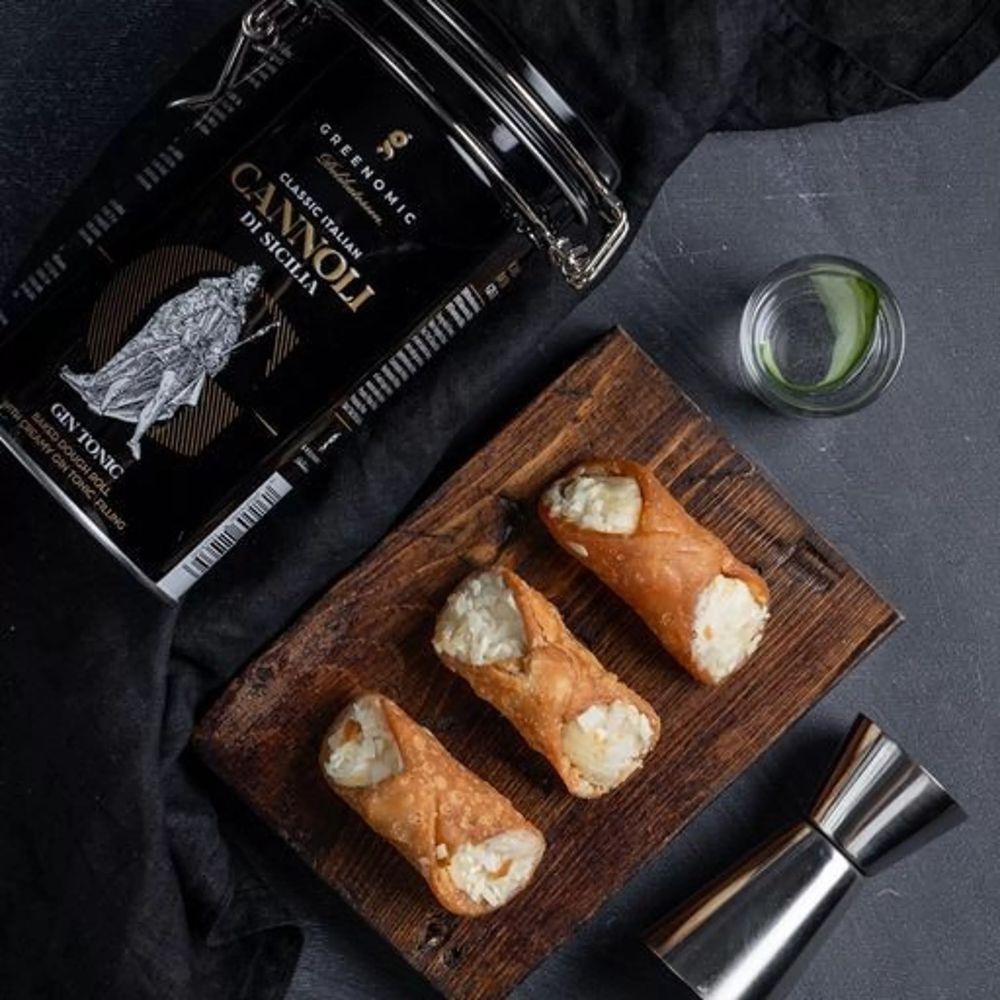 Boîte cannoli gin tonic Greenomic | Cannoli fourrés au gin tonic