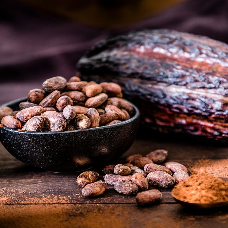 Poudre de fèves de cacao bio du Pérou