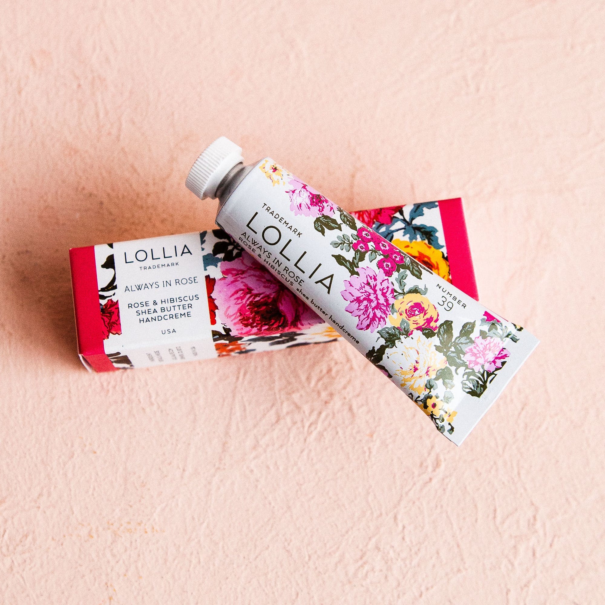 creme main rose et hibiscus