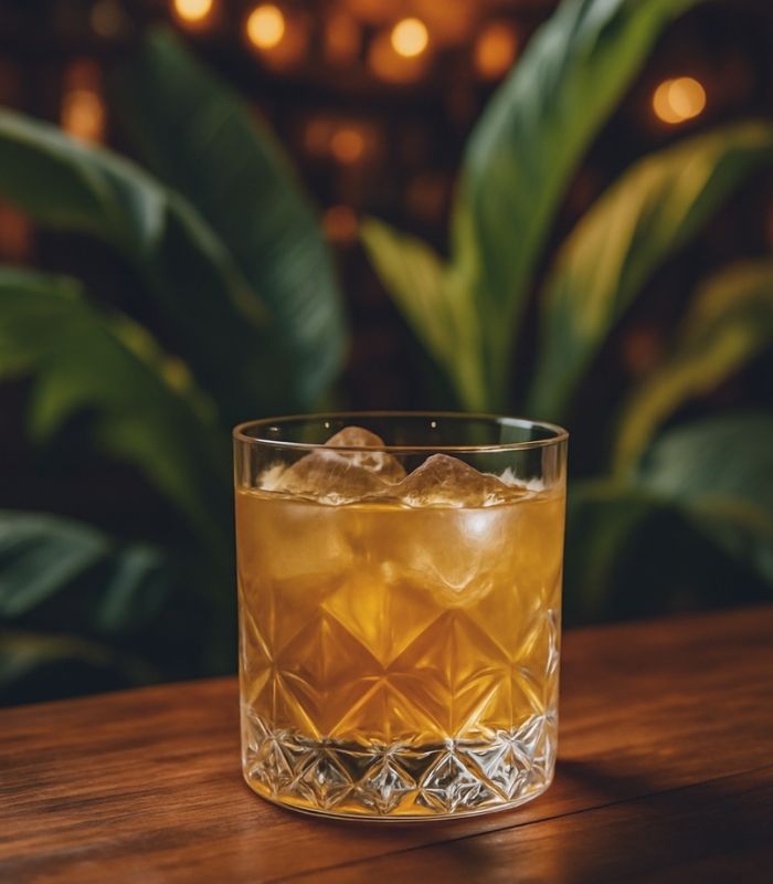 Punch créole ananas — rhum vieux (ambiance)
