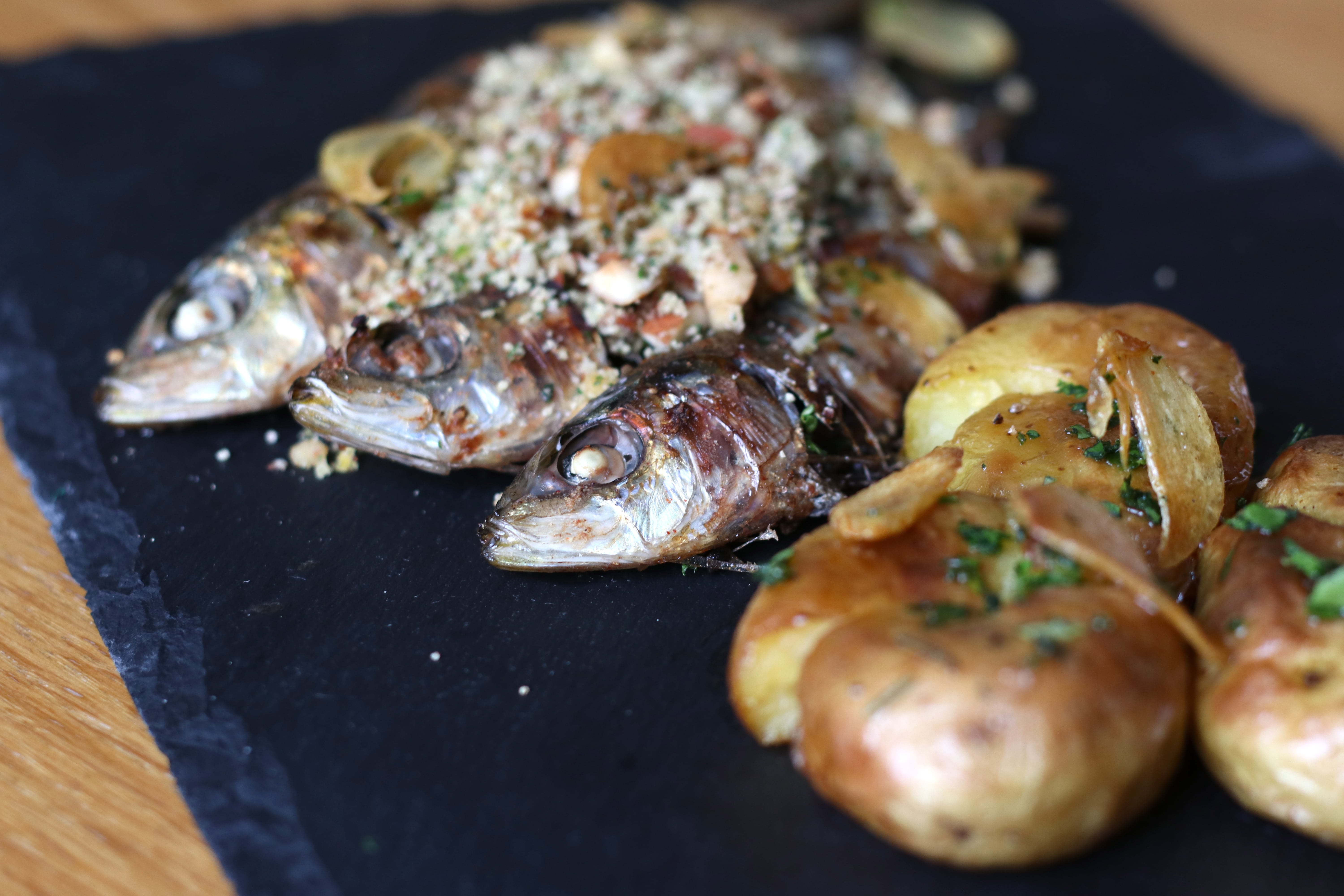 Recette Sardines croquantes d’amande, herbes et citron